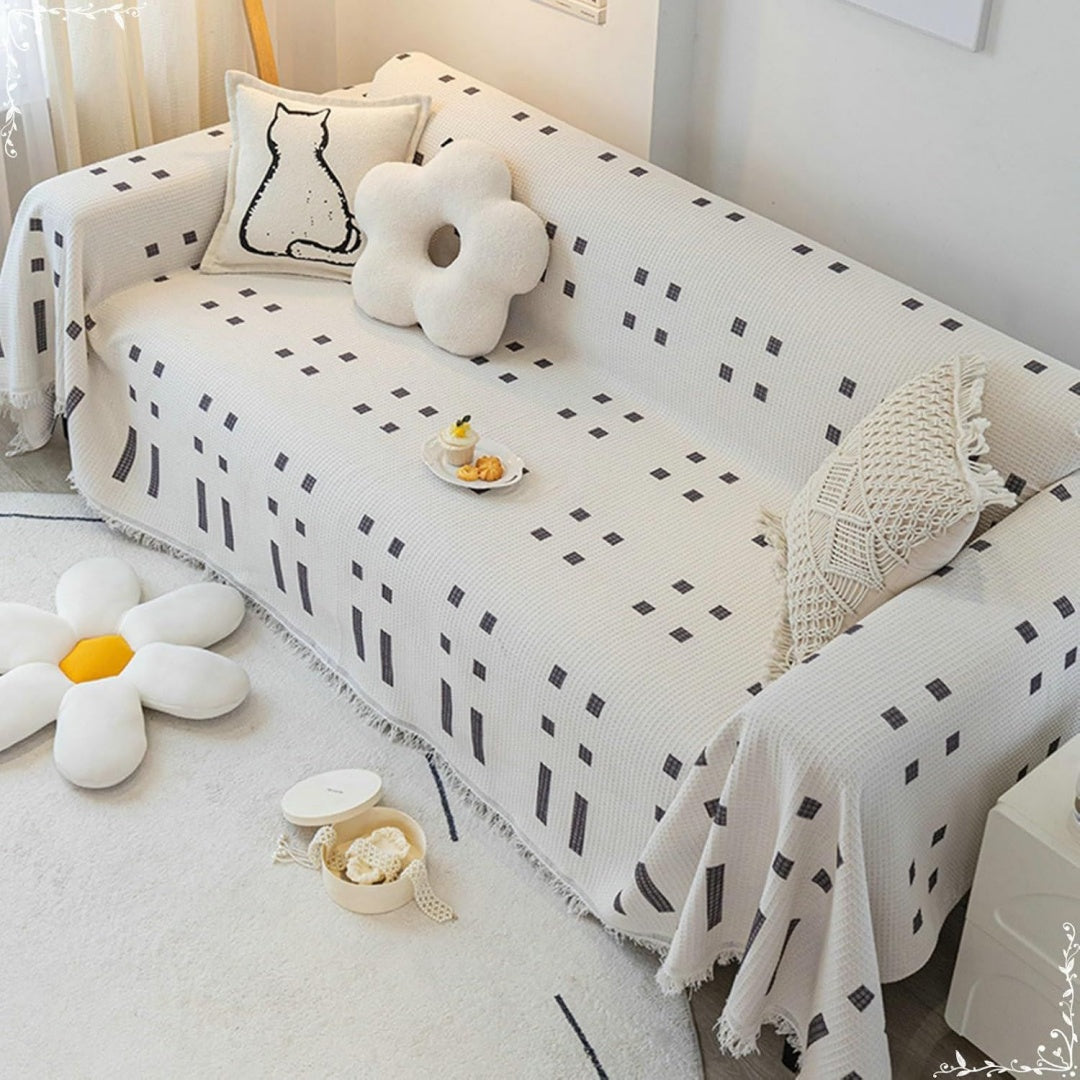Divano confortevole KnSam Home Copridivano stile bohemien grigio