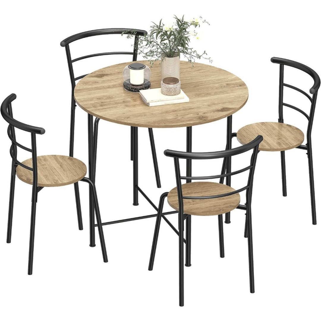 Set sala da pranzo regolabile in MDF naturale