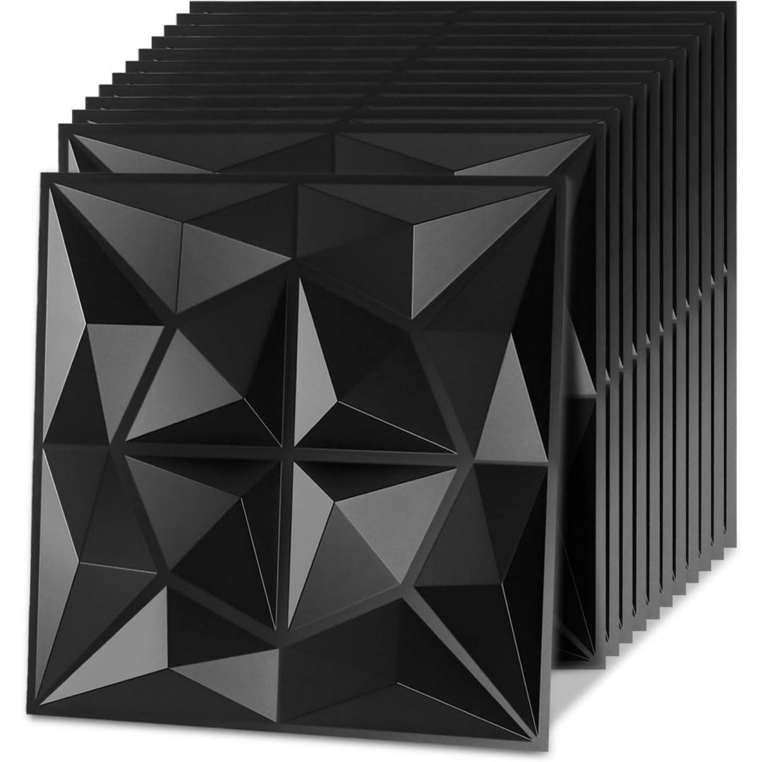 Pannelli a muro 3D con ante nero