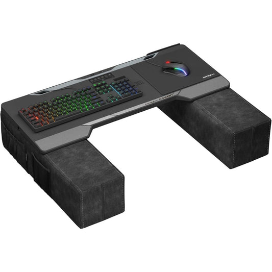 Tavolino compatto regolabile con illuminazione LED nero