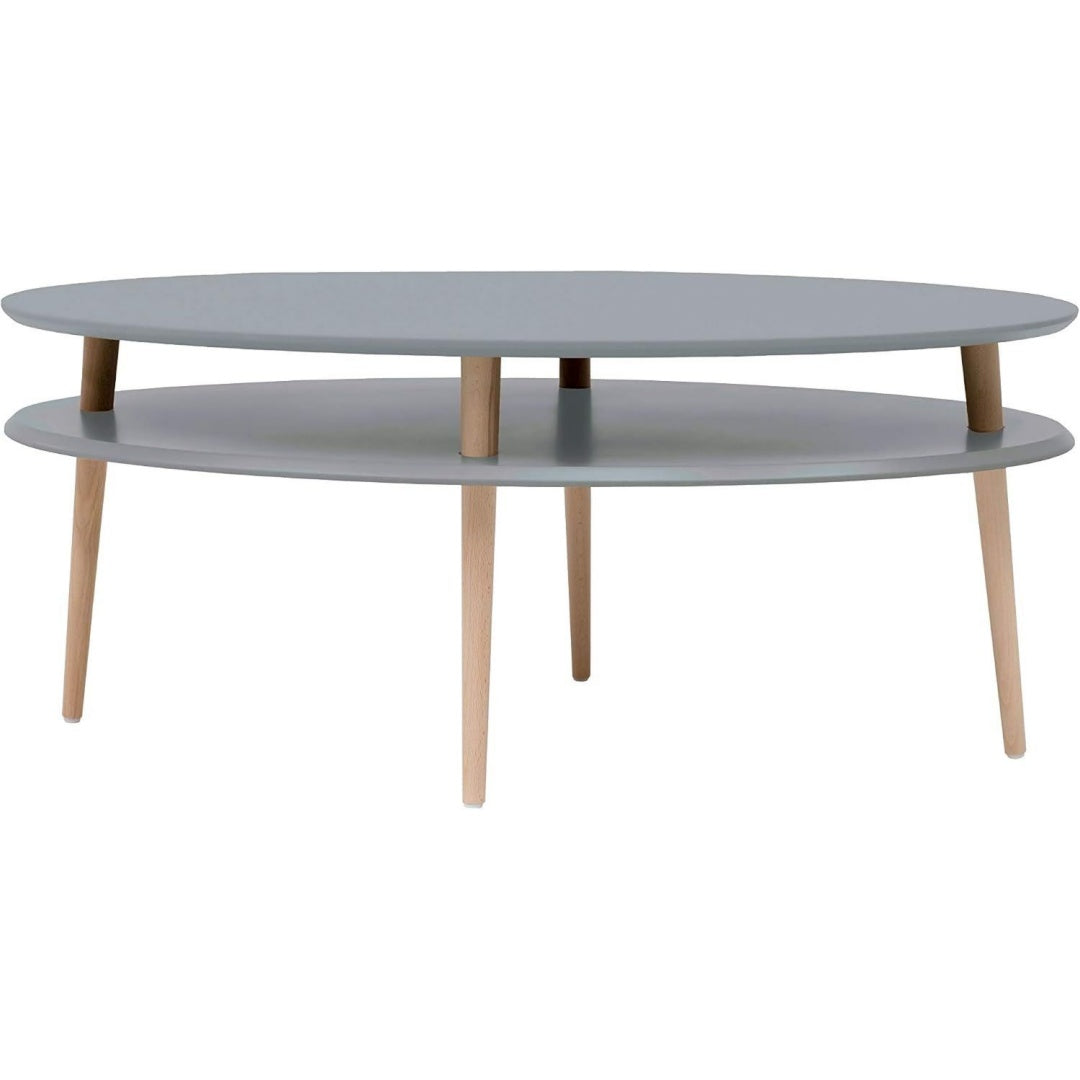 Tavolino centrale con ripiani in MDF grigio scuro