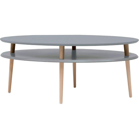 Tavolino centrale con ripiani in MDF grigio scuro