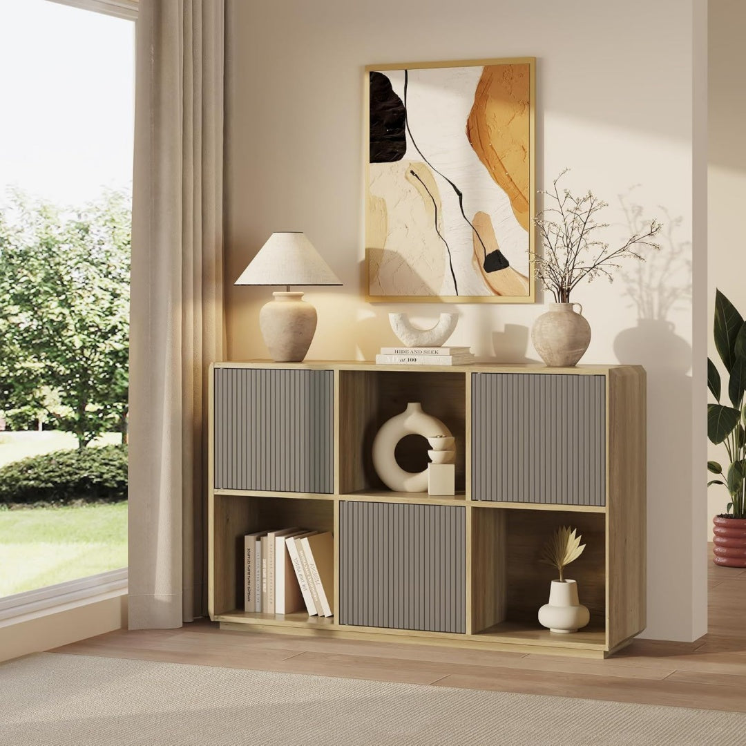 Mobile contenitore con vano contenitore in MDF grigio