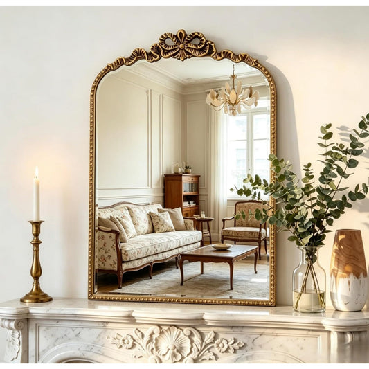 Arredo per soggiorno Specchio vintage oro, specchio parete oro