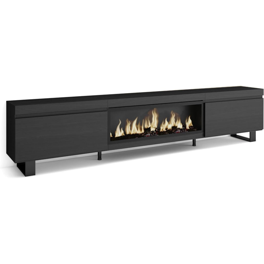 Mobile TV con illuminazione LED struttura in metallo nero