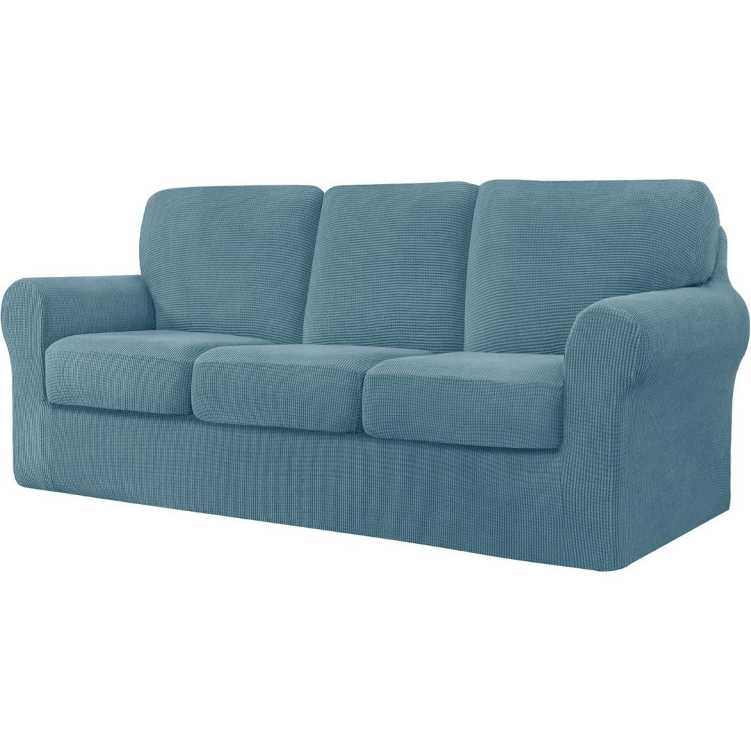 Divano confortevole CHUN Copridivano elasticizzato pezzi, posti, blu