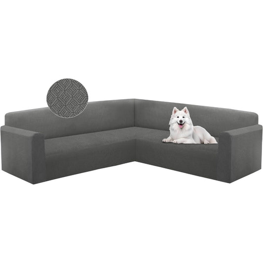 Divano da soggiorno HDCAXKJ Copridivano componibile forma elasticizzato, grigio scuro